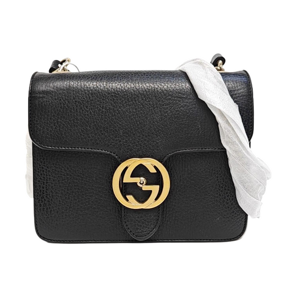 Interlocking G Small Calfskin Black