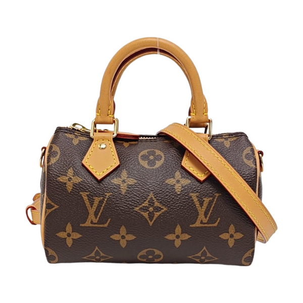 Authenticated pre-owned SPEEDY Nano Monogram Coated Canvas Brown - Shoulder Bag at Looply