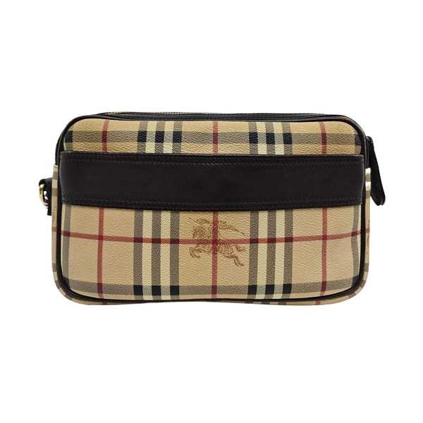 Coated Canvas Clutch Beige
