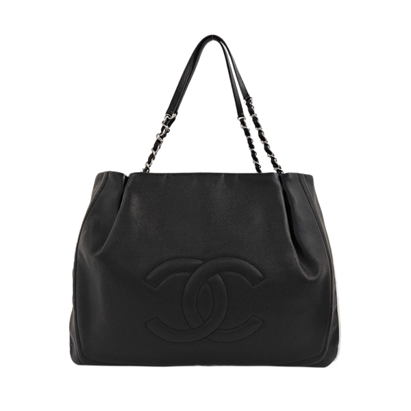 Grained Calfskin Tote Bag Black