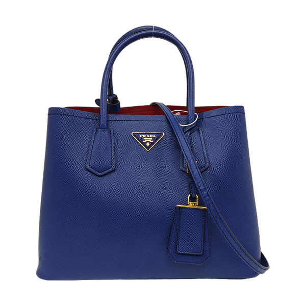 Double Medium Saffiano Calfskin Blue
