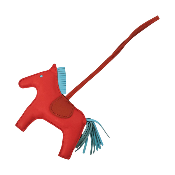 Leather Bag Charm Red