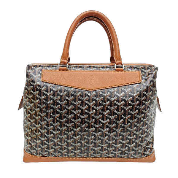 Coated Canvas Top Handle Bag Black