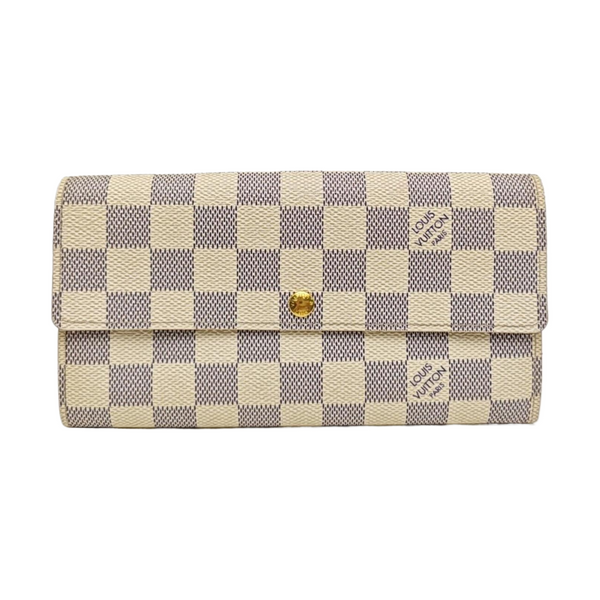 PORTE MONNAIE Damier Azur Coated Canvas White Wallet