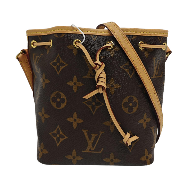 Authenticated pre-owned NÉONOÉ Nano Monogram Coated Canvas Brown - Bucket Bag at Looply