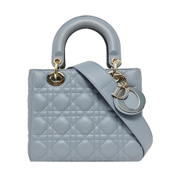 Lady Dior Small Cannage Lambskin Blue