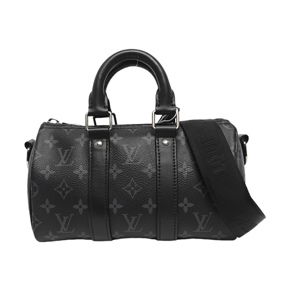 KEEPALL 25 Monogram Coated Canvas Black