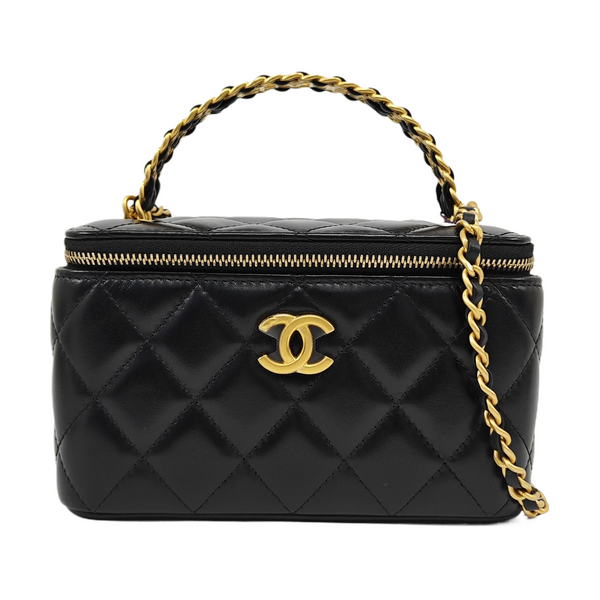 VANITY CASE Small Quilted Lambskin Black
