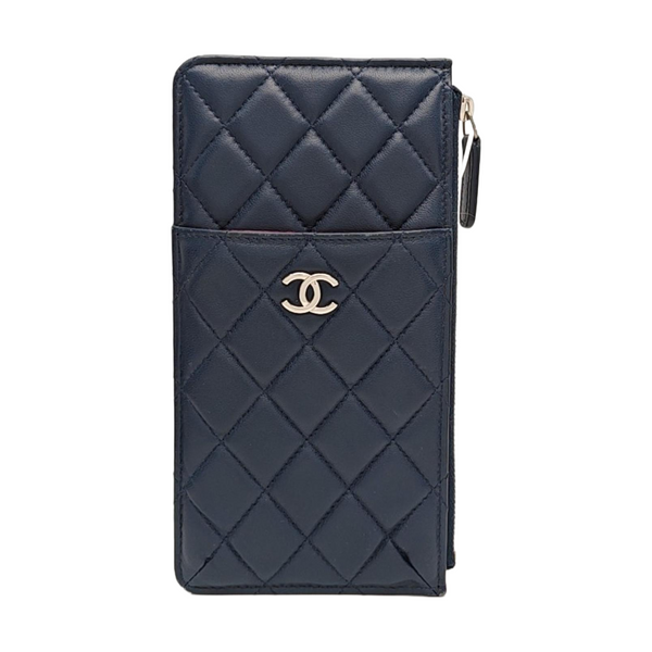 Quilted Lambskin Wallet Blue