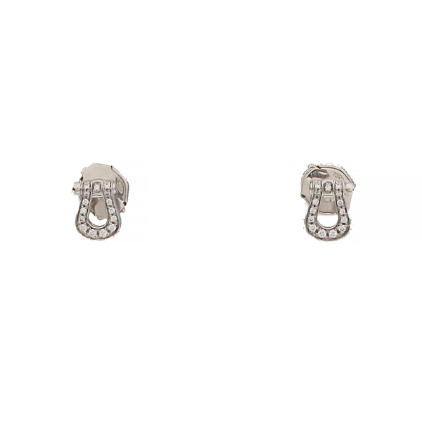 Force 10 18k White Gold Silver Stud Earrings