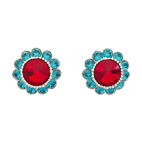 Synthetic Crystal Red Clip On Earrings
