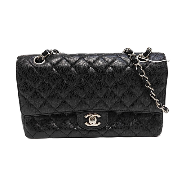 CLASSIC FLAP Small Quilted Grained Calfskin Black
