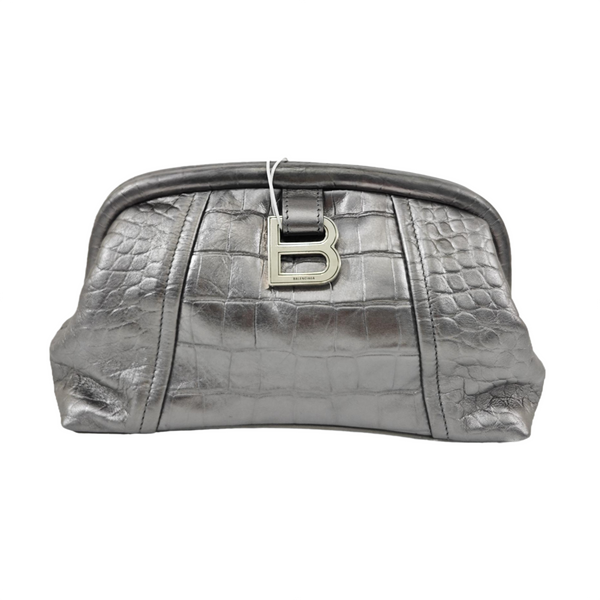 Calfskin Clutch Extra Small Silver