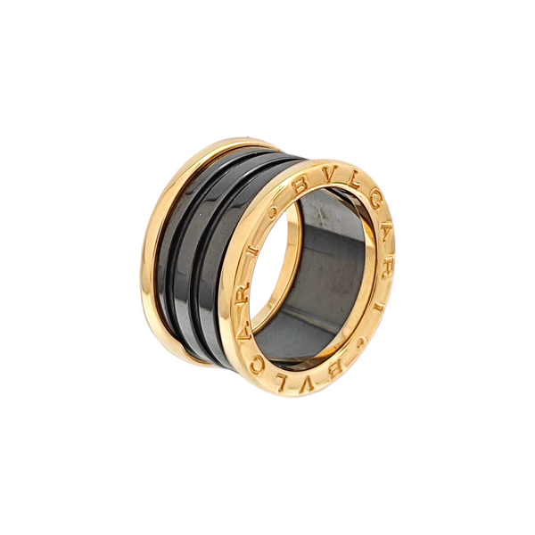 B.ZERO1 18k Rose Gold Black Ring EU 52