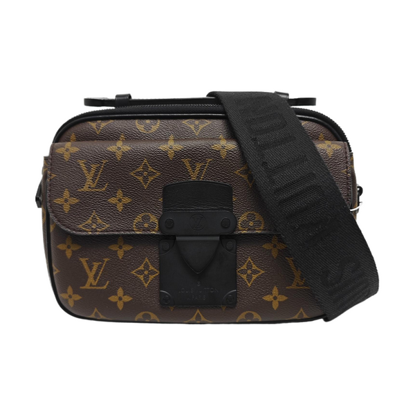 S LOCK Monogram Coated Canvas Brown