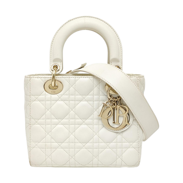 Lady Dior Small Cannage Lambskin White