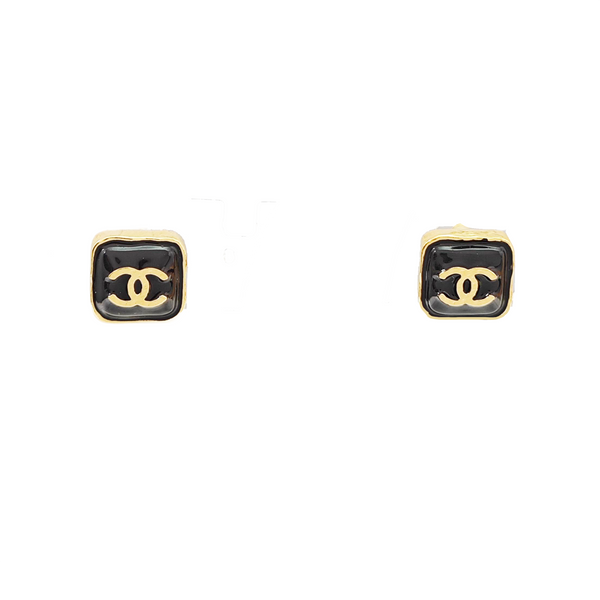 Metal Black Stud Earrings