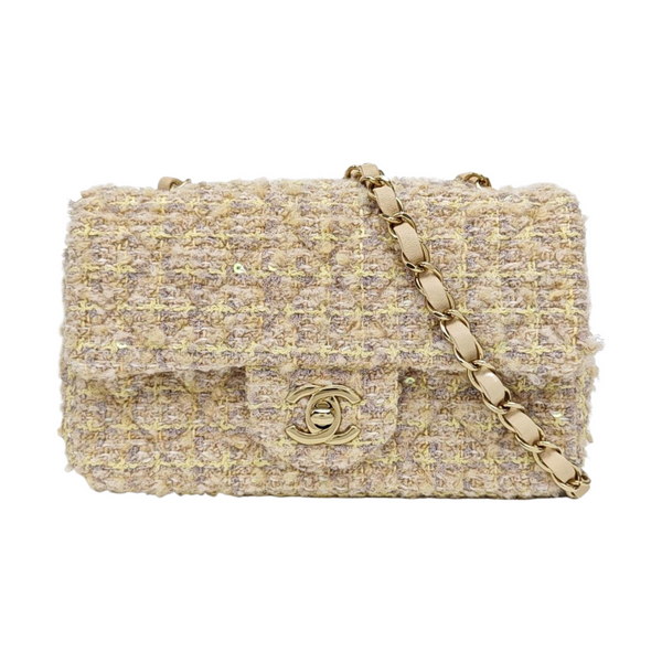 CLASSIC FLAP Mini Quilted Wool Beige