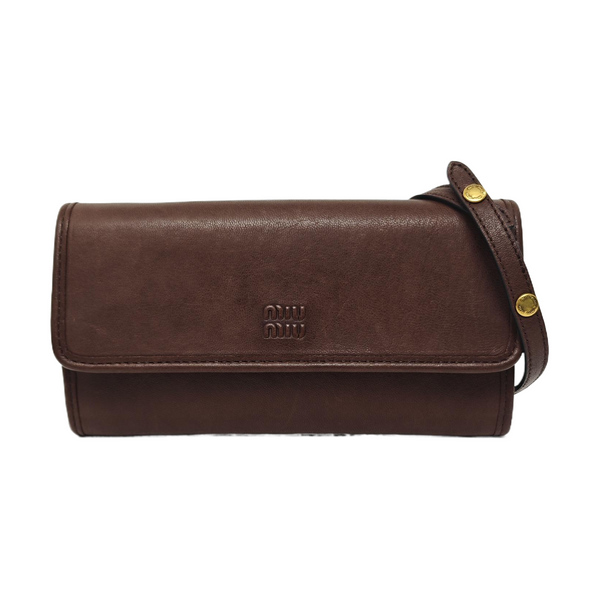 Lambskin Shoulder Bag Brown