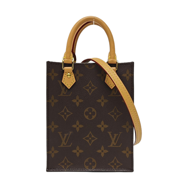 SAC PLAT Mini Monogram Coated Canvas Brown
