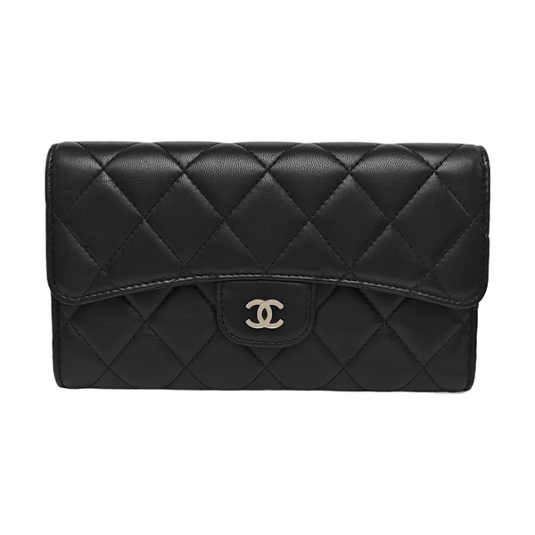 CLASSIC FLAP Mini Quilted Lambskin Black Wallet