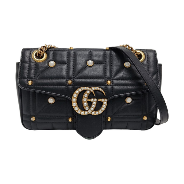 GG Marmont Medium Quilted Calfskin Black