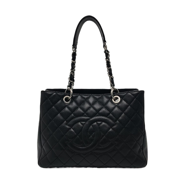 CHANEL GST Large Quilted Grained Calfskin Black