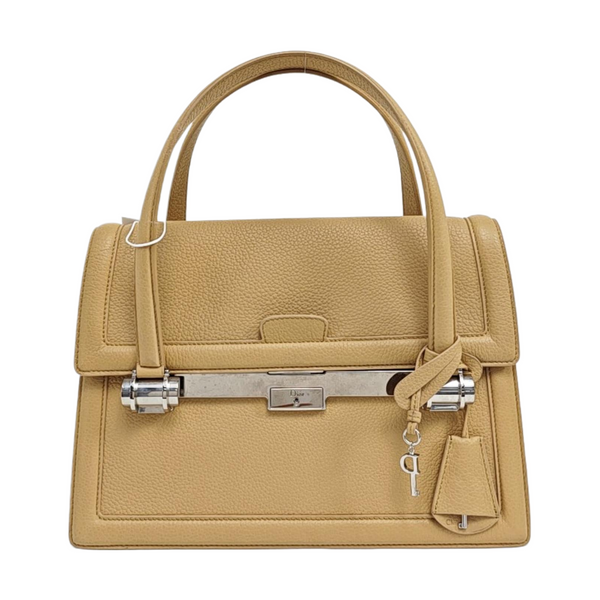 Calfskin Top Handle Bag Beige
