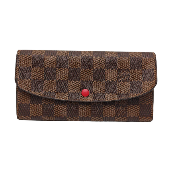 EMILIE Damier Ebene Coated Canvas Brown Wallet