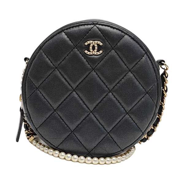 ROUND Quilted Lambskin Gray