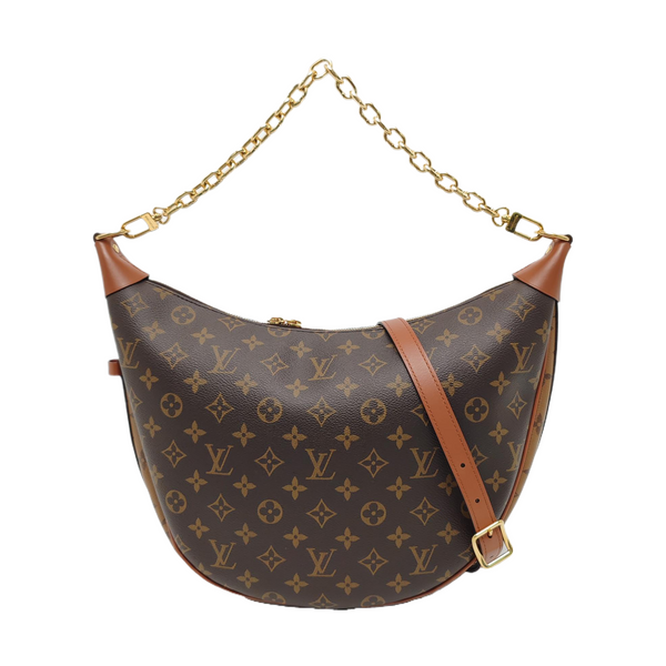 LOOP HOBO Monogram Coated Canvas Brown