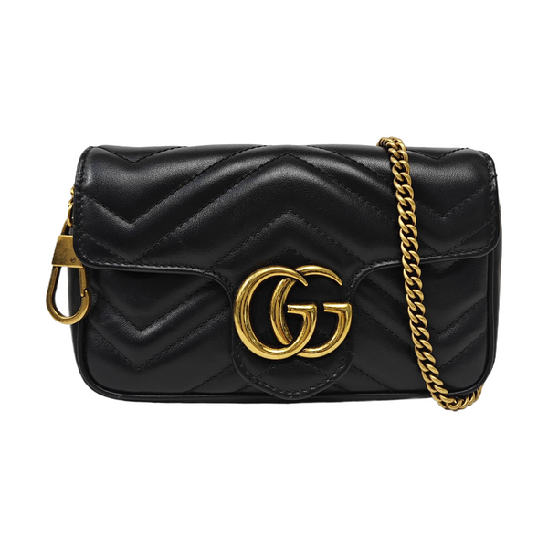 GG Marmont Mini Quilted Calfskin Black