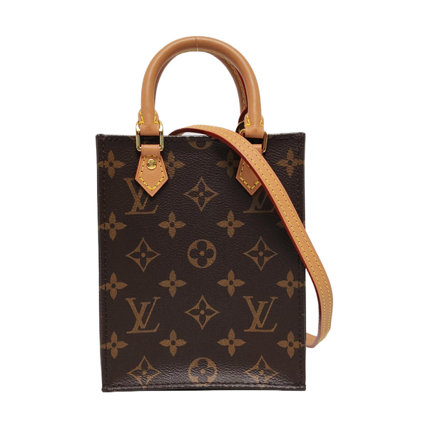 SAC PLAT Mini Monogram Coated Canvas Brown