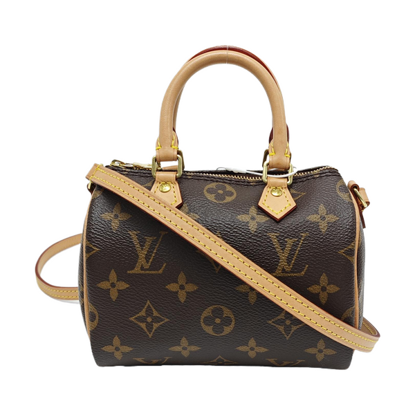 SPEEDY Nano Monogram Coated Canvas Brown