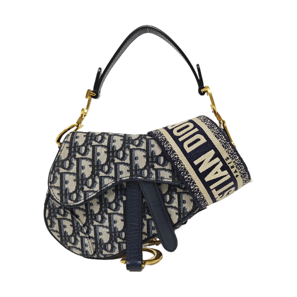 Saddle Mini Oblique Canvas Blue