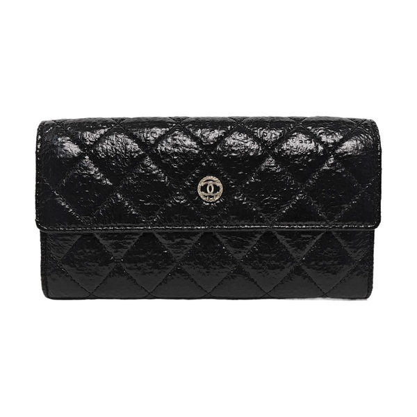 Quilted Calfskin Wallet Black