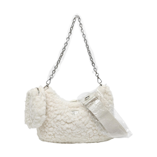 Authenticated pre-owned Re-Edition2000 Mini Fabric White - Shoulder Bag at Looply