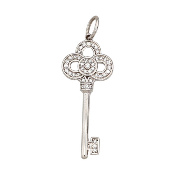 Tiffany Keys 18k White Gold Silver Pendant