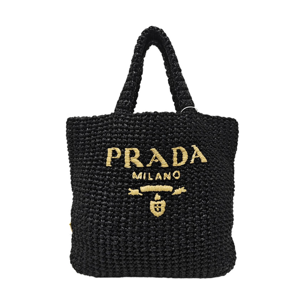 Straw Tote Bag Black