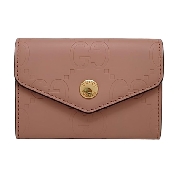 Monogram Calfskin Card Holder Pink
