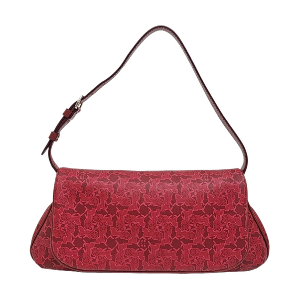 Coated Canvas Shoulder Bag Red