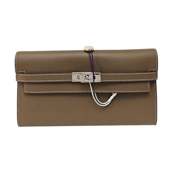 Authenticated pre-owned Kelly Epsom Grey - Clutch at Looply