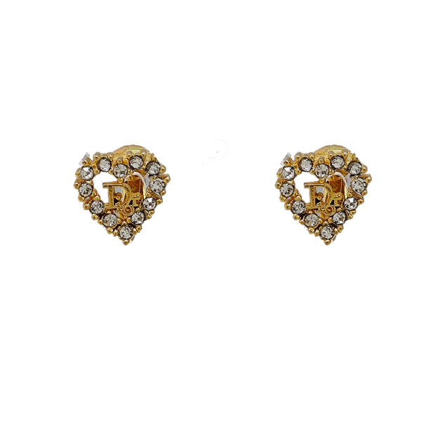 Dior Oblique Metal Gold Clip On Earrings