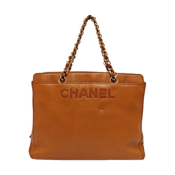 LOGO EMBROIDERED Grained Calfskin Orange
