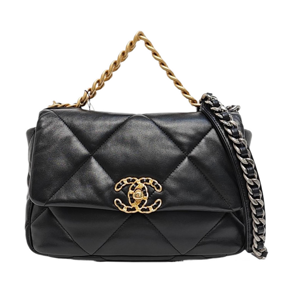 CHANEL 19 Small Quilted Lambskin Black