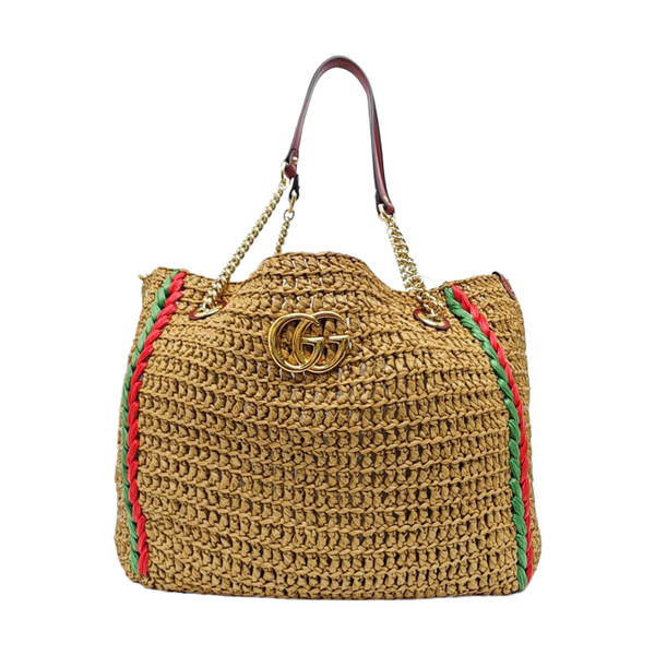 Straw Shoulder Bag Brown
