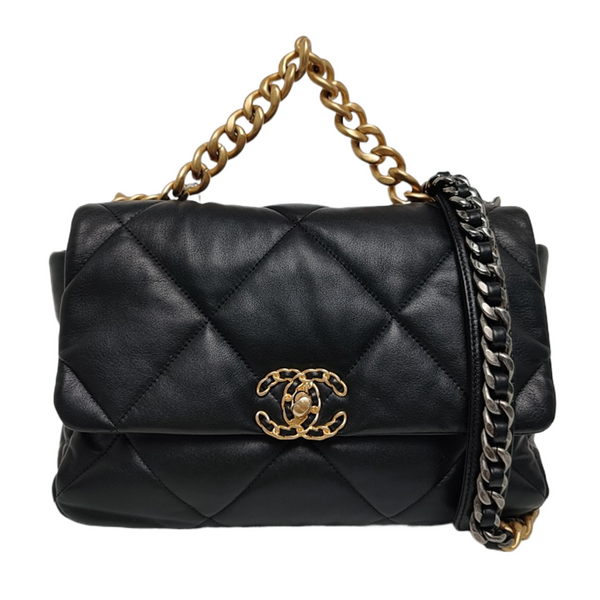 CHANEL 19 Large Quilted Lambskin Black