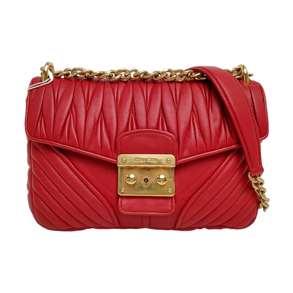 Miu Confidential Quilted Lambskin Red