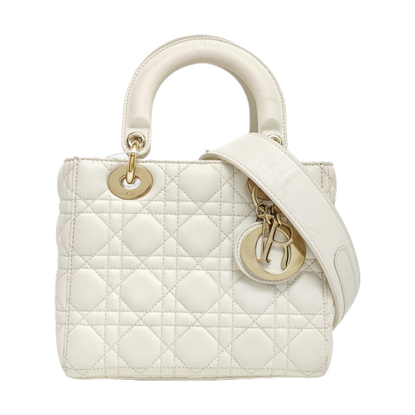 Lady Dior Cannage Lambskin White