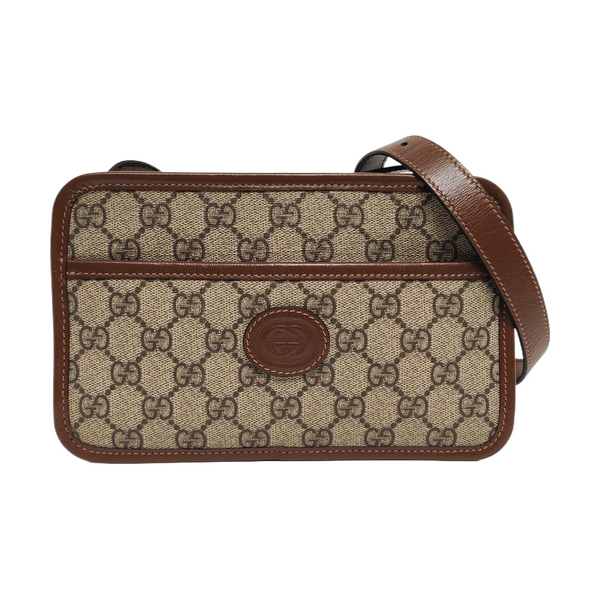 GG Supreme Mini Monogram Coated Canvas Beige